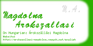 magdolna arokszallasi business card